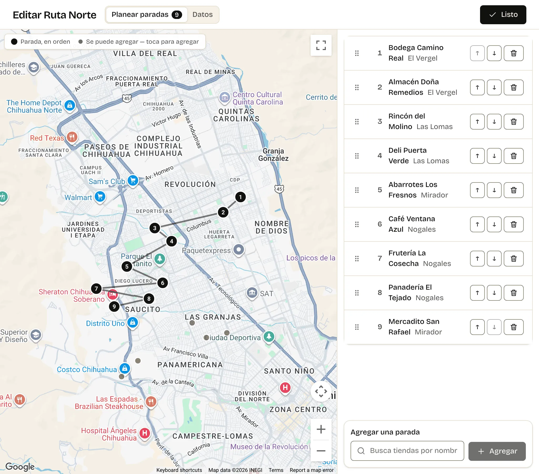 Rutas de venta y recorridos en tu orden — La pantalla de verdad, con datos reales.